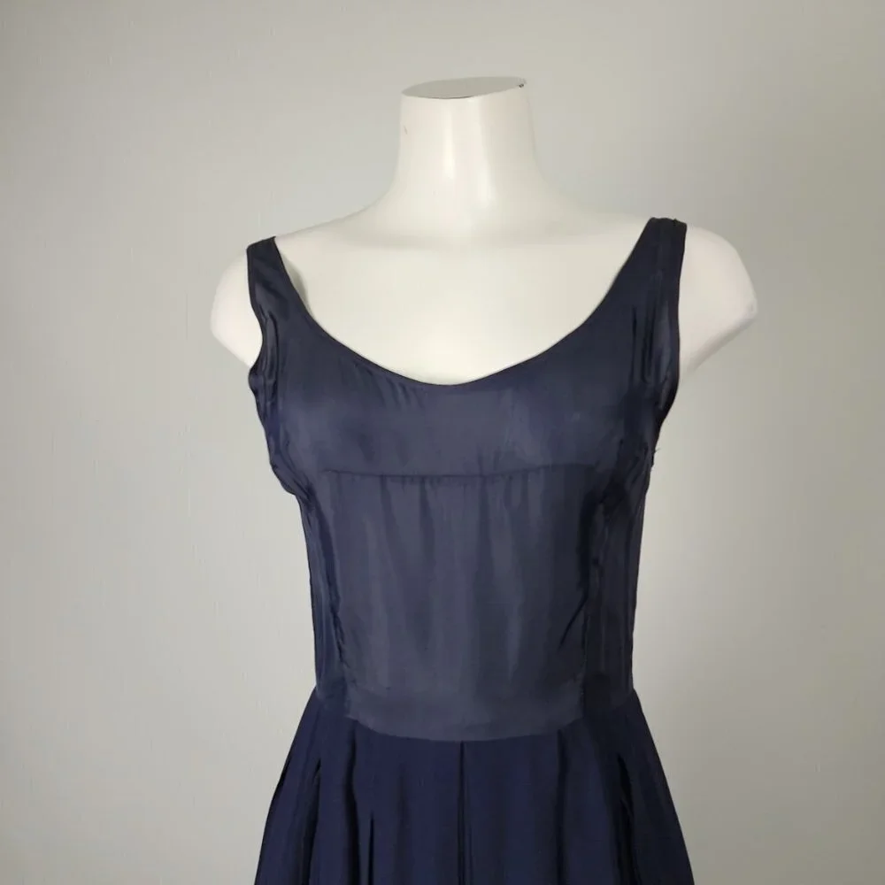 Teal Traina New York 1960s Navy Blue Top & Dress Set Size XS - Picture 12 of 15